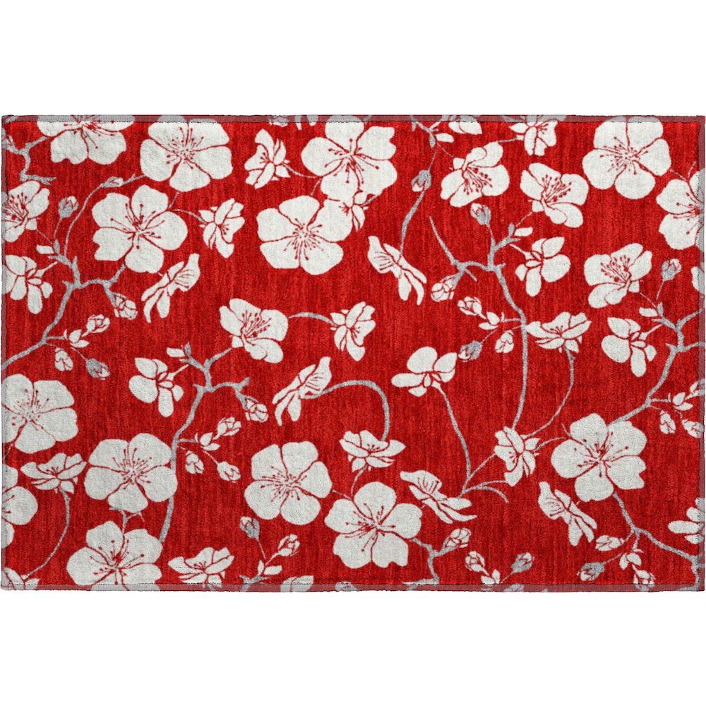 Premium Machine Washable Mayfield AMF1032 Red 1'8" x 2'6" Rug. Picture 1