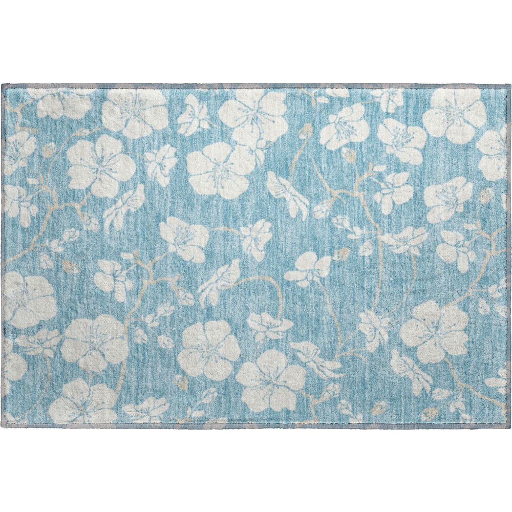 Premium Machine Washable Mayfield AMF1032 Sky 1'8" x 2'6" Rug. Picture 1