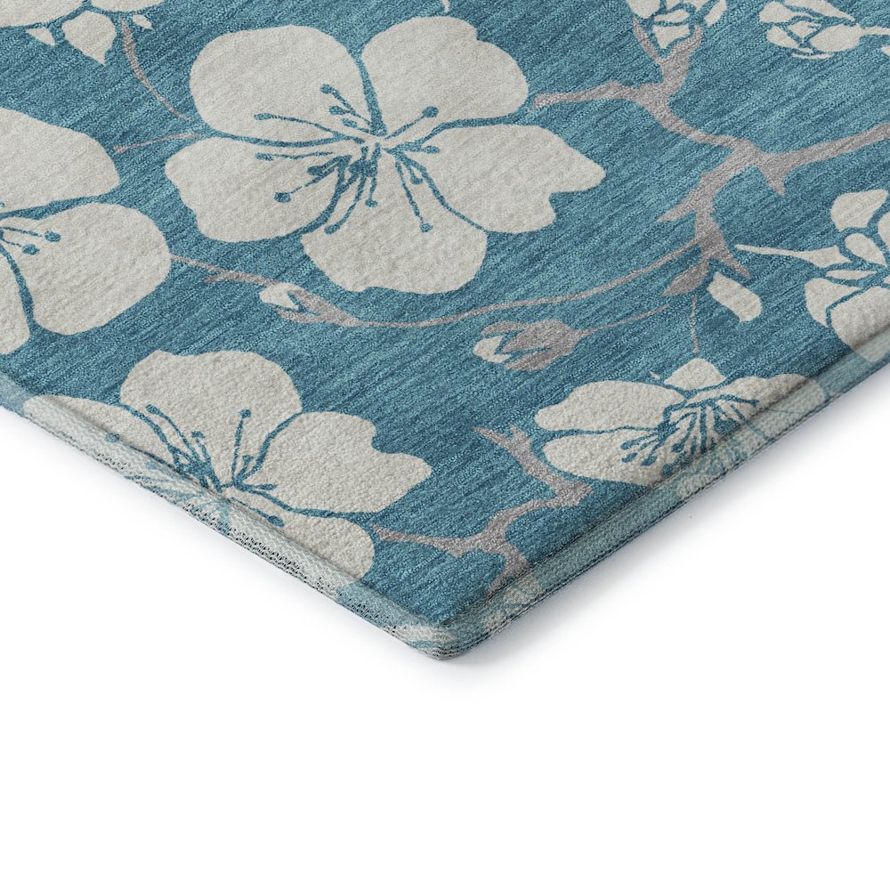 Premium Machine Washable Mayfield AMF1032 Turquoise 1'8" x 2'6" Rug. Picture 3