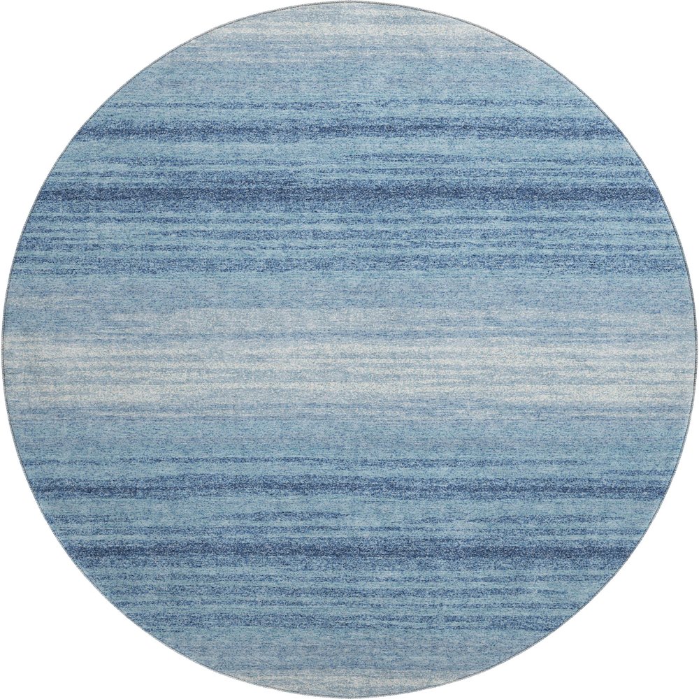 Premium Machine Washable Mayfield AMF1033 Blue 8' x 8' Round Rug. Picture 1
