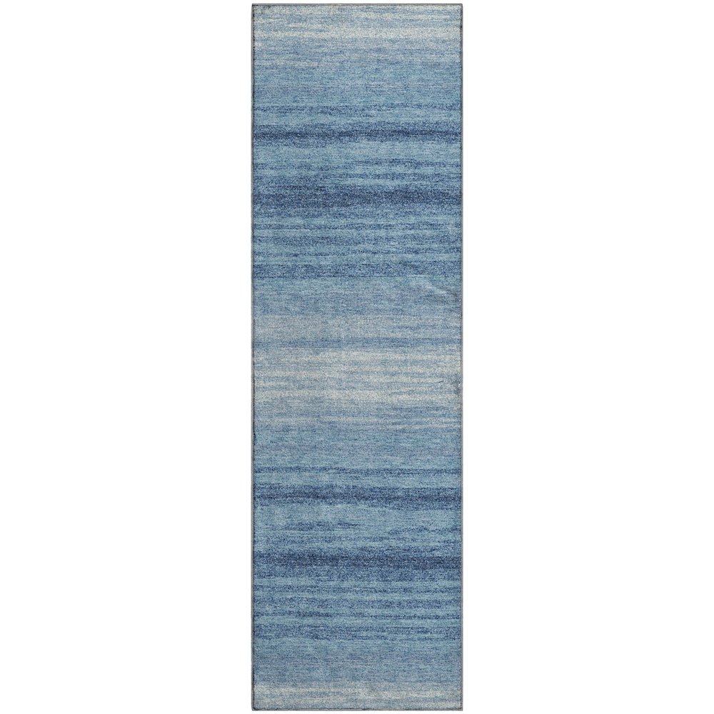 Premium Machine Washable Mayfield AMF1033 Blue 2'3" x 7'6" Runner Rug. Picture 1