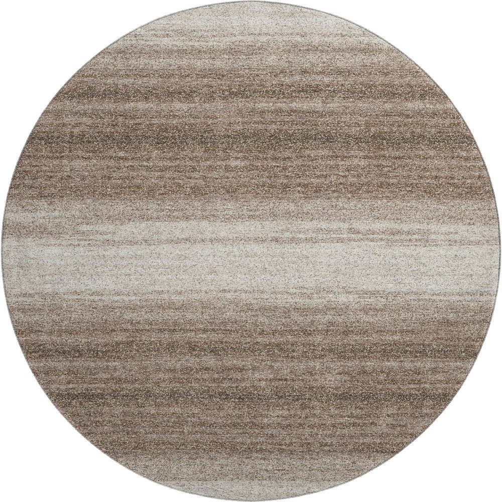 Premium Machine Washable Mayfield AMF1033 Brown 8' x 8' Round Rug. Picture 1