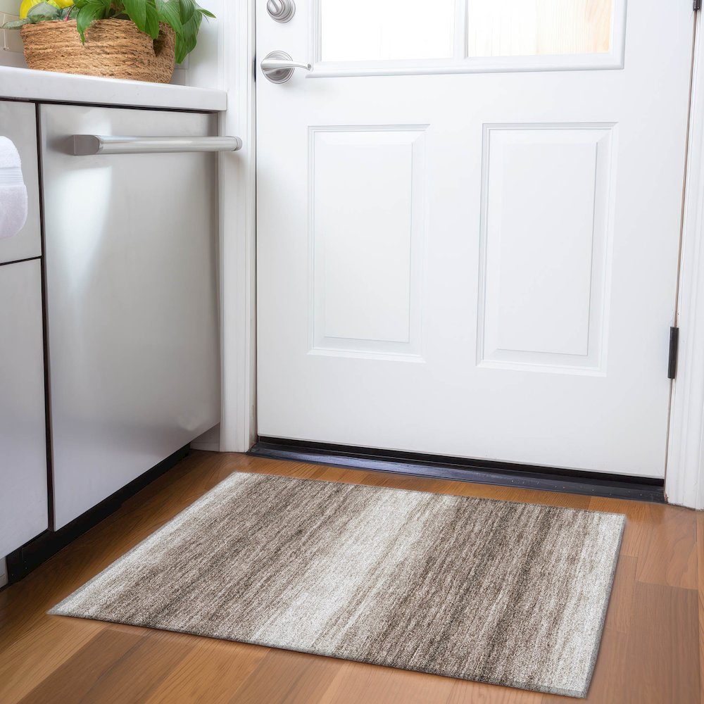 Premium Machine Washable Mayfield AMF1033 Brown 1'8" x 2'6" Rug. Picture 5