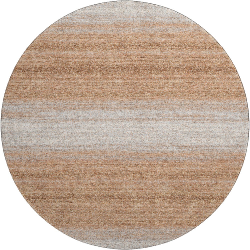 Premium Machine Washable Mayfield AMF1033 Copper 8' x 8' Round Rug. Picture 1