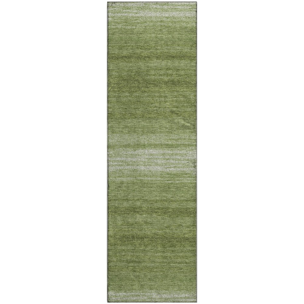 Premium Machine Washable Mayfield AMF1033 Green 2'3" x 7'6" Runner Rug. Picture 1