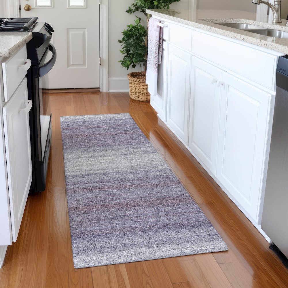 Premium Machine Washable Mayfield AMF1033 Lavender 2'3" x 7'6" Runner Rug. Picture 5