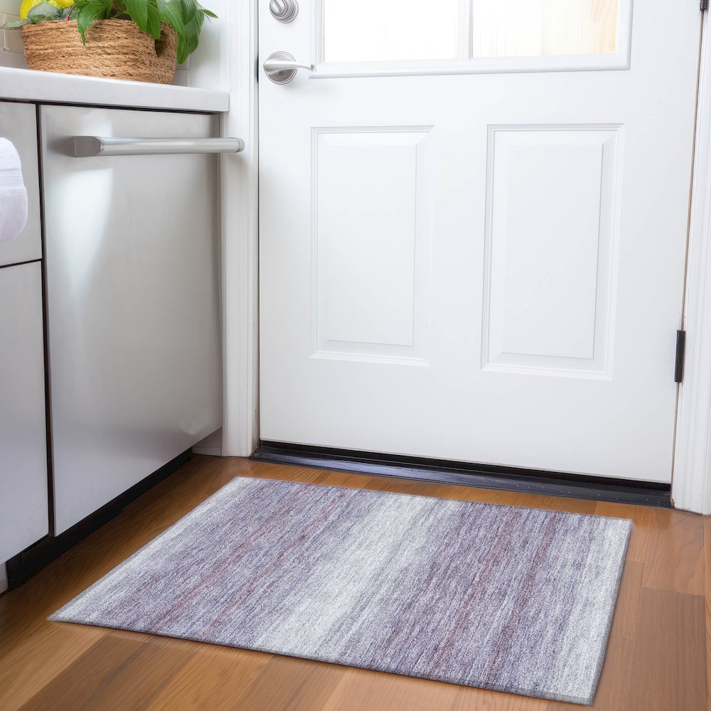 Premium Machine Washable Mayfield AMF1033 Lavender 1'8" x 2'6" Rug. Picture 5