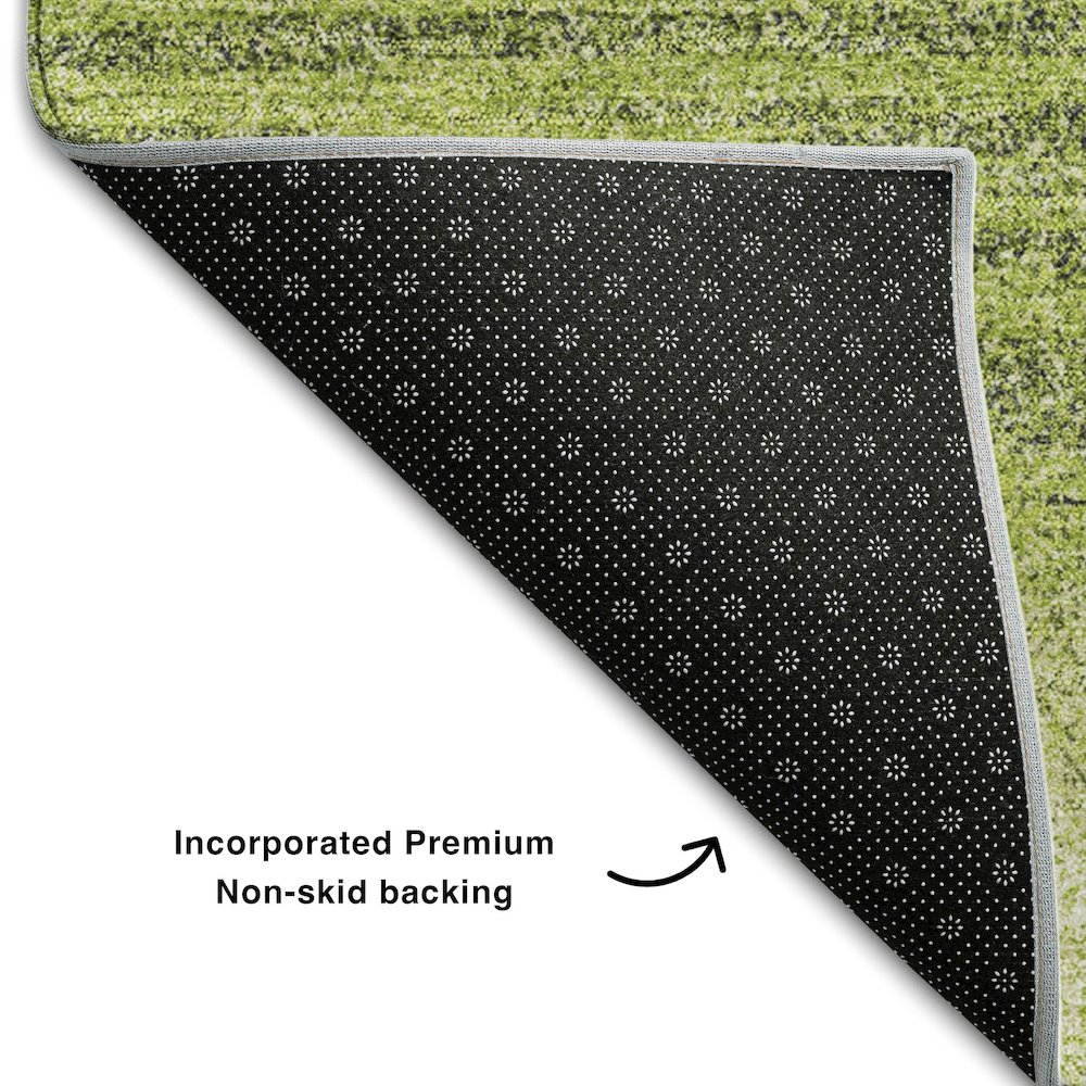 Premium Machine Washable Mayfield AMF1033 Lime 1'8" x 2'6" Rug. Picture 2
