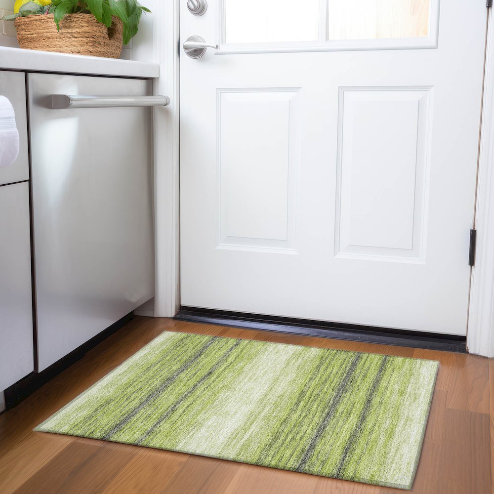 Premium Machine Washable Mayfield AMF1033 Lime 1'8" x 2'6" Rug. Picture 5