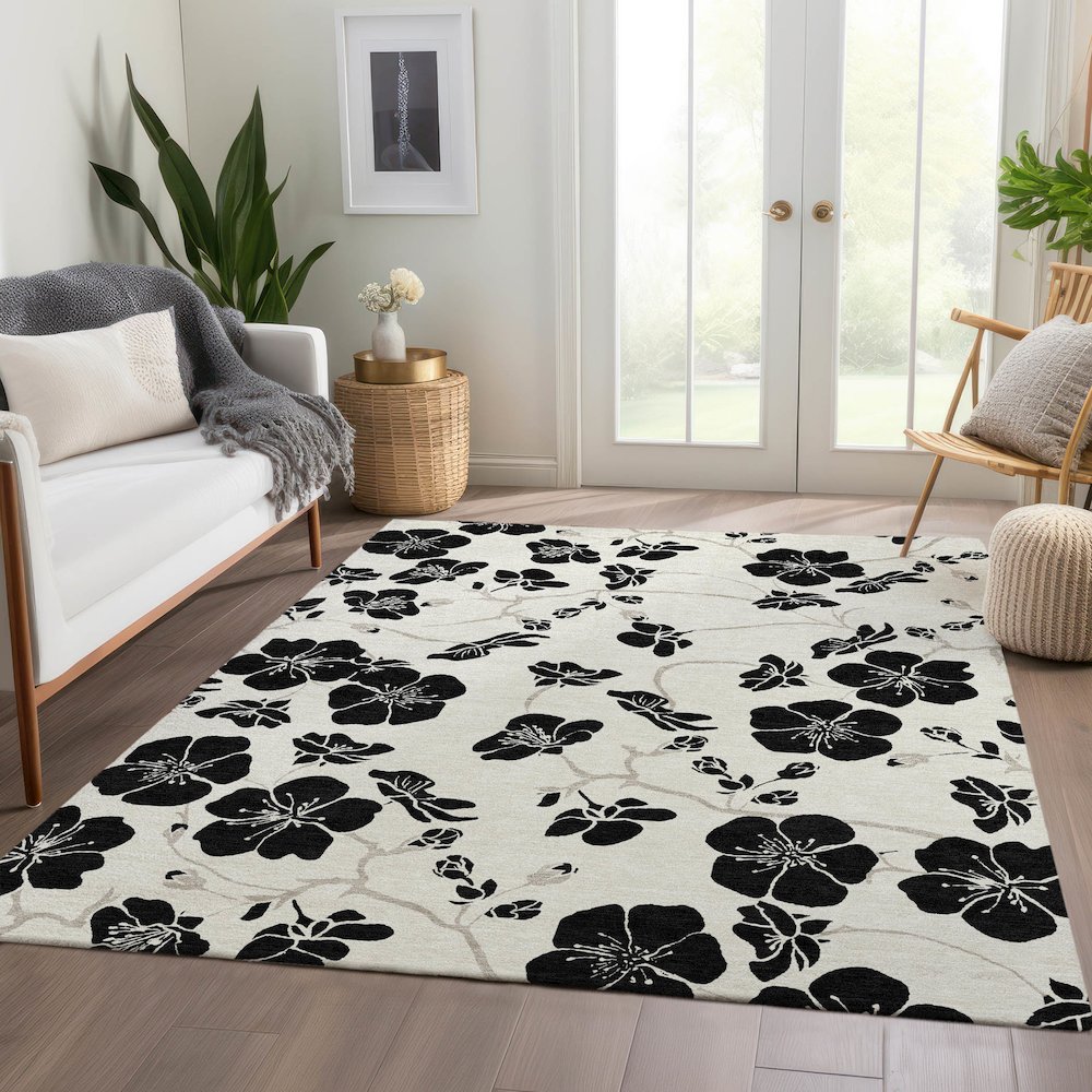Premium Machine Washable Mayfield AMF1034 Ivory 2'6" x 3'10" Rug. Picture 6