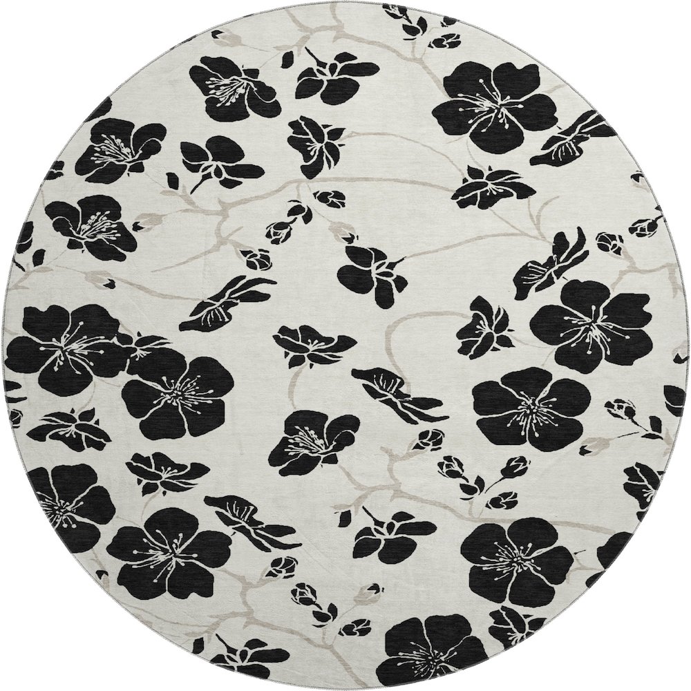 Premium Machine Washable Mayfield AMF1034 Ivory 8' x 8' Round Rug. Picture 1