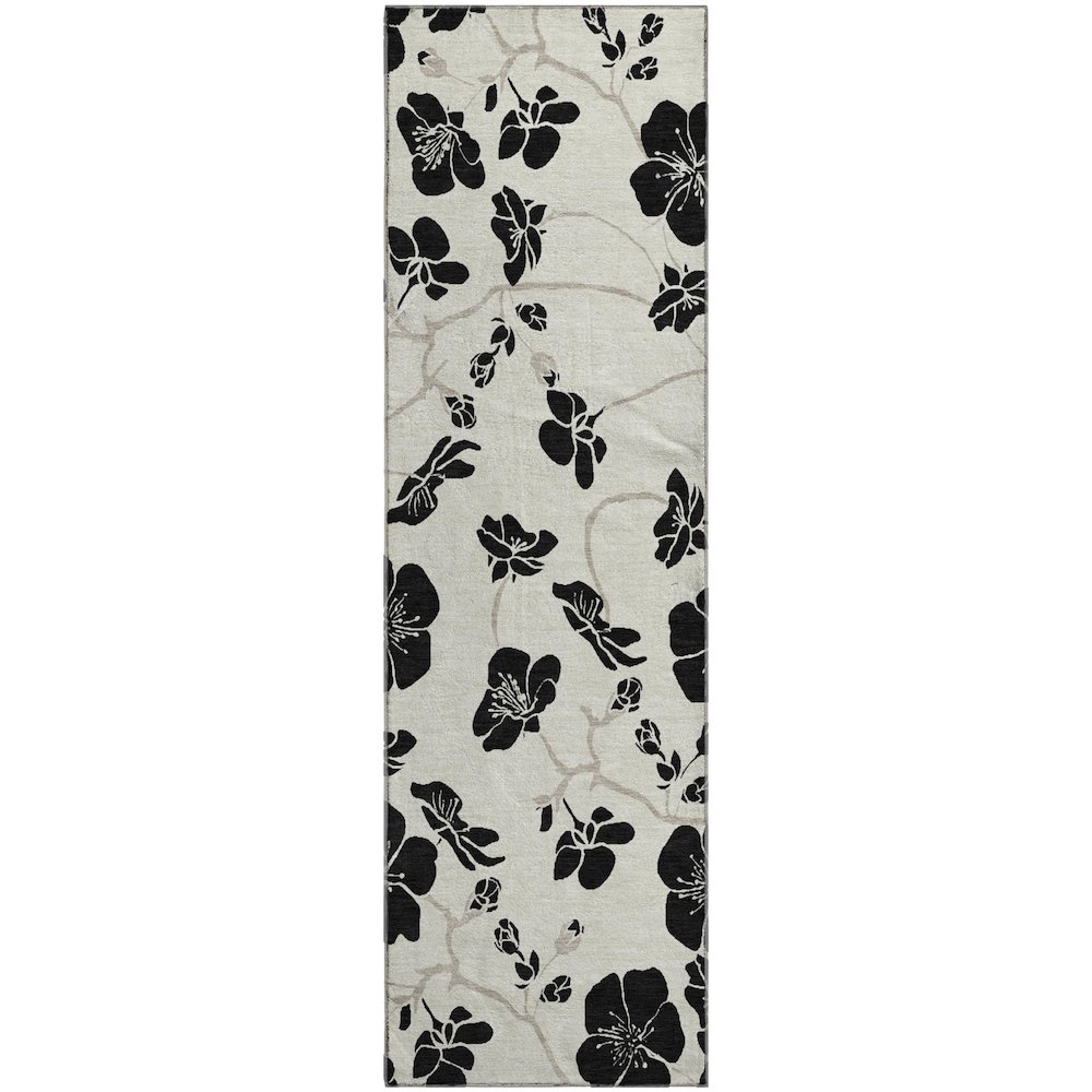 Premium Machine Washable Mayfield AMF1034 Ivory 2'3" x 7'6" Runner Rug. Picture 1