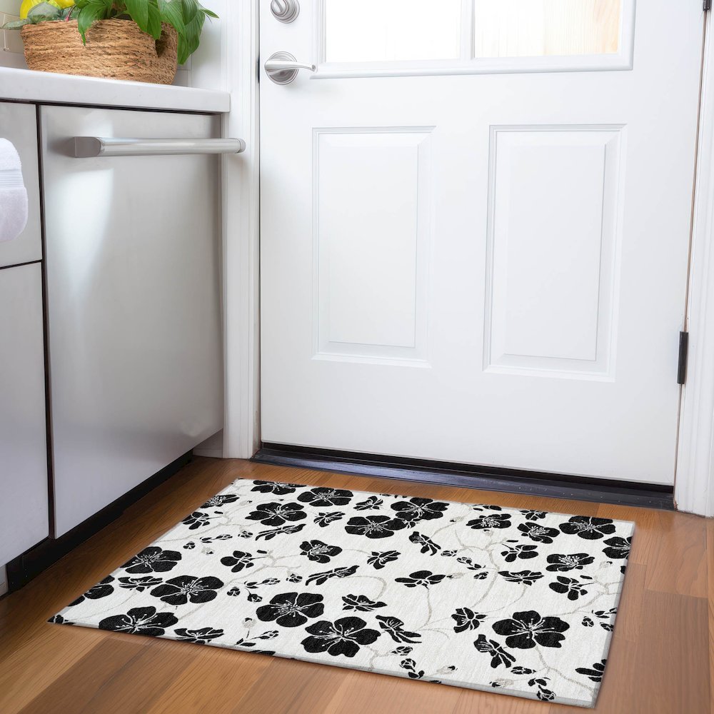 Premium Machine Washable Mayfield AMF1034 Ivory 1'8" x 2'6" Rug. Picture 5