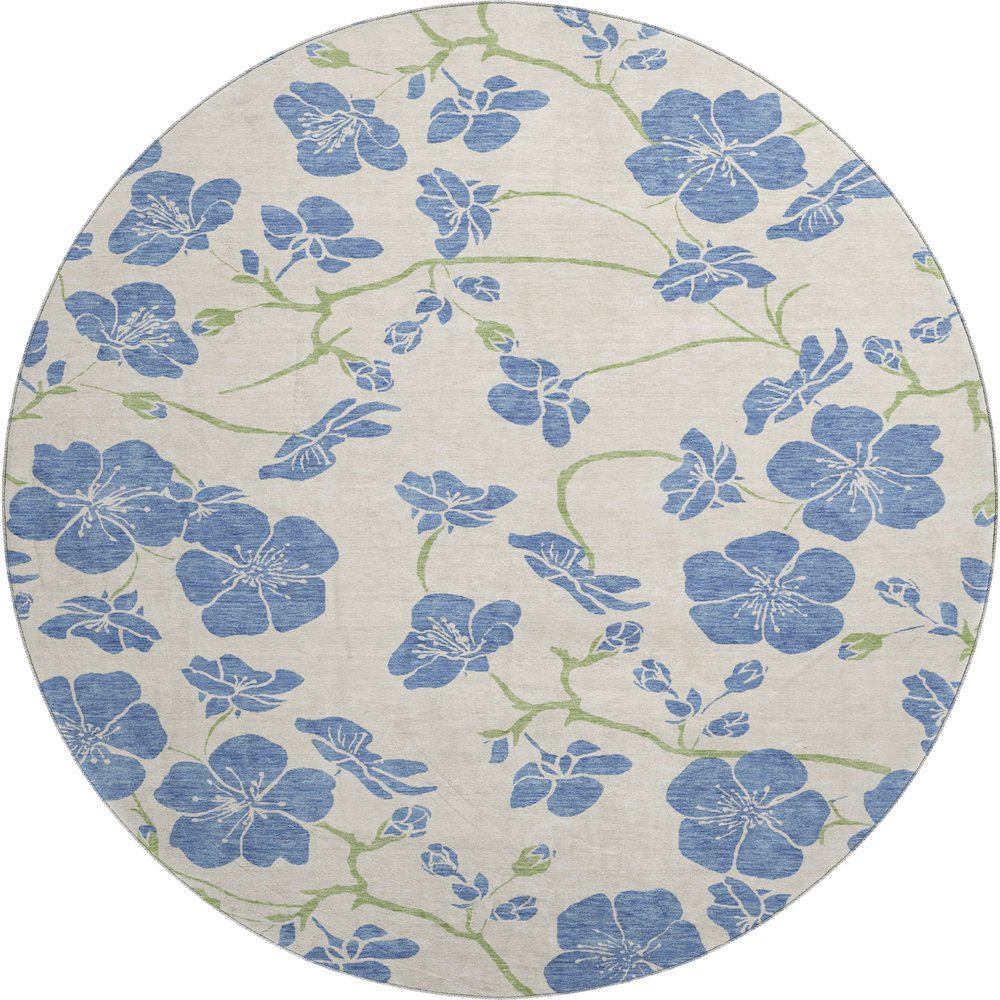 Premium Machine Washable Mayfield AMF1034 Linen 8' x 8' Round Rug. Picture 1