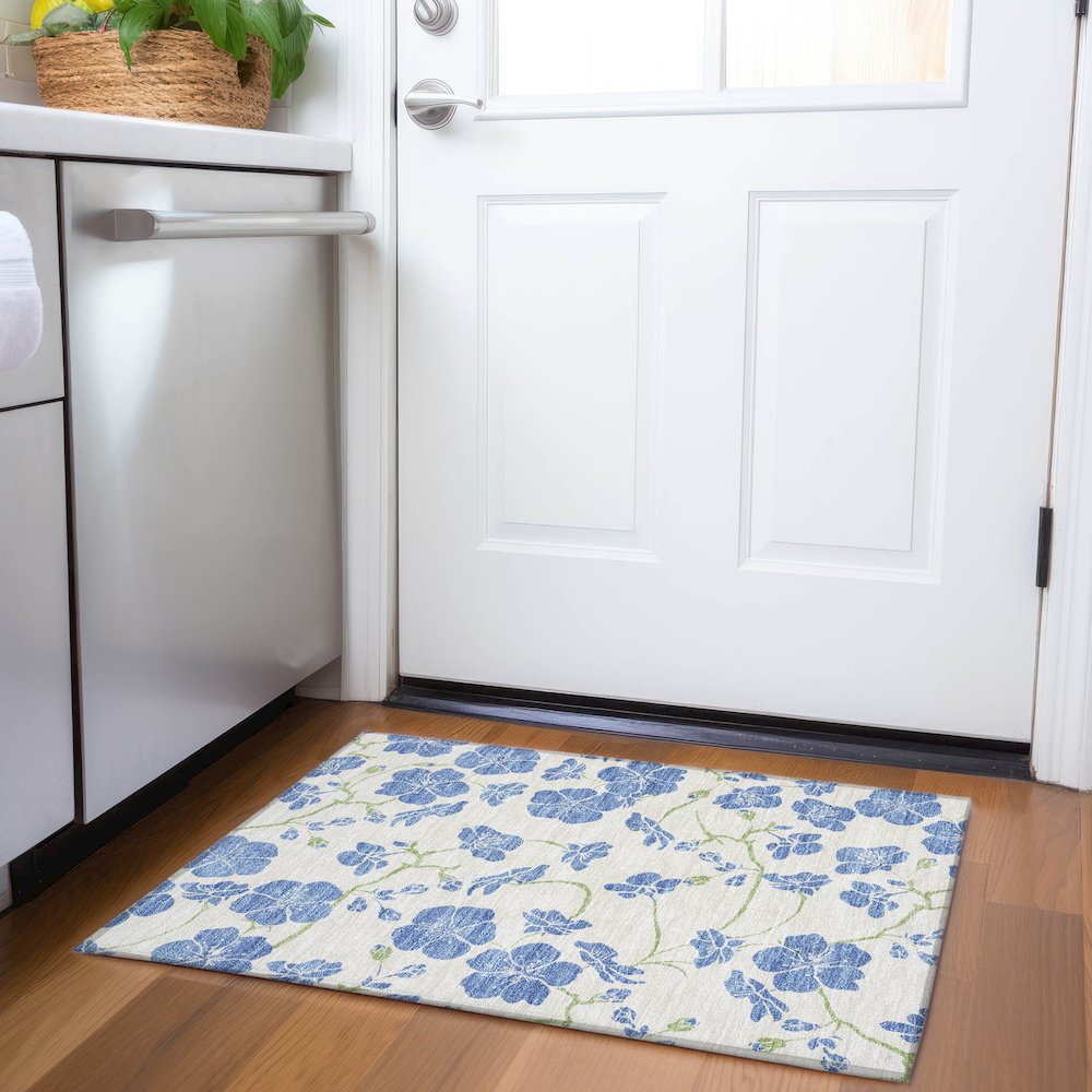 Premium Machine Washable Mayfield AMF1034 Linen 1'8" x 2'6" Rug. Picture 5