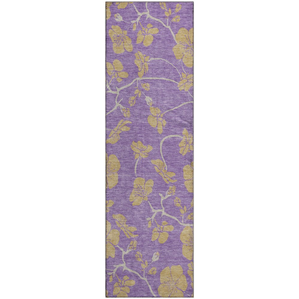 Premium Machine Washable Mayfield AMF1034 Purple 2'3" x 7'6" Runner Rug. Picture 1