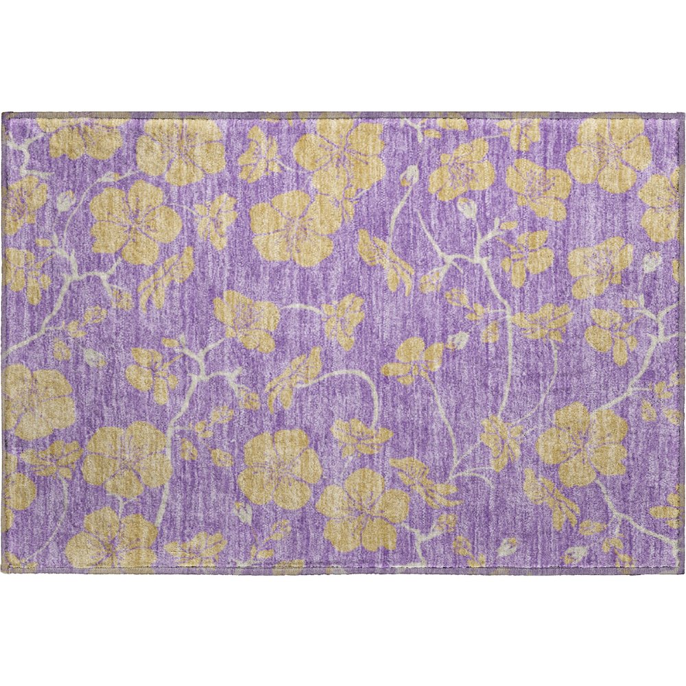 Premium Machine Washable Mayfield AMF1034 Purple 1'8" x 2'6" Rug. Picture 1