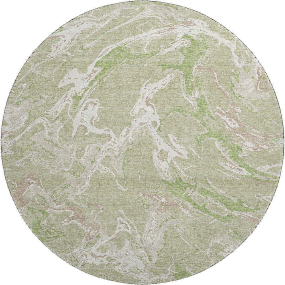 Premium Machine Washable Mayfield AMF1035 Aloe 8' x 8' Round Rug. Picture 1