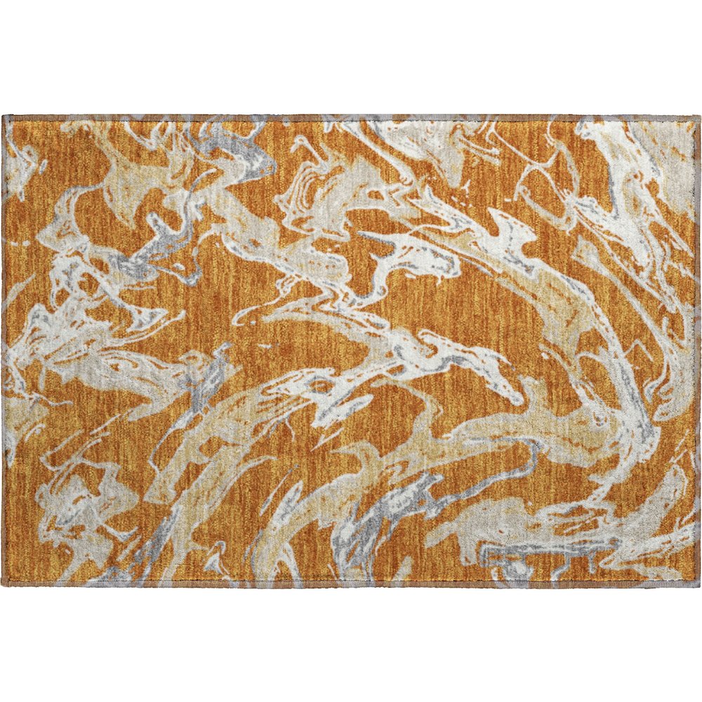 Premium Machine Washable Mayfield AMF1035 Copper 1'8" x 2'6" Rug. Picture 1