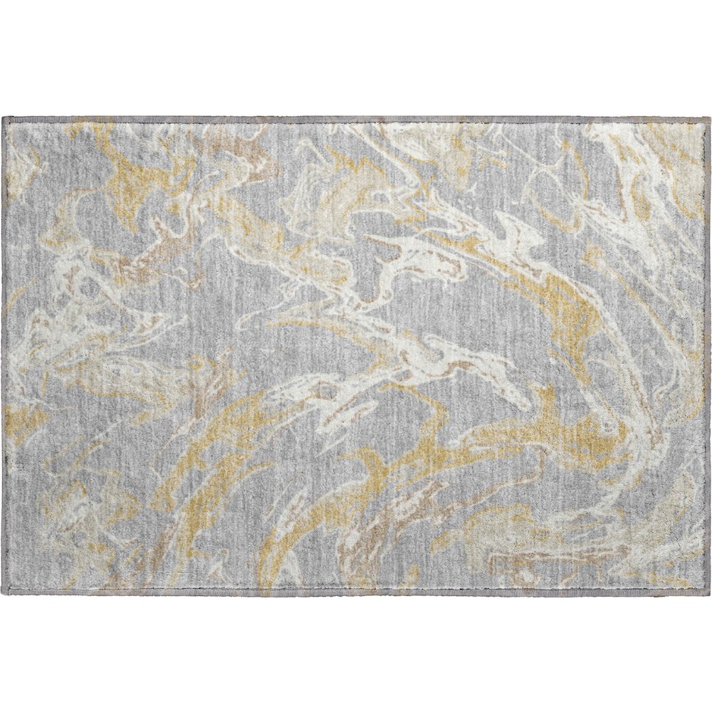 Premium Machine Washable Mayfield AMF1035 Gray 1'8" x 2'6" Rug. Picture 1