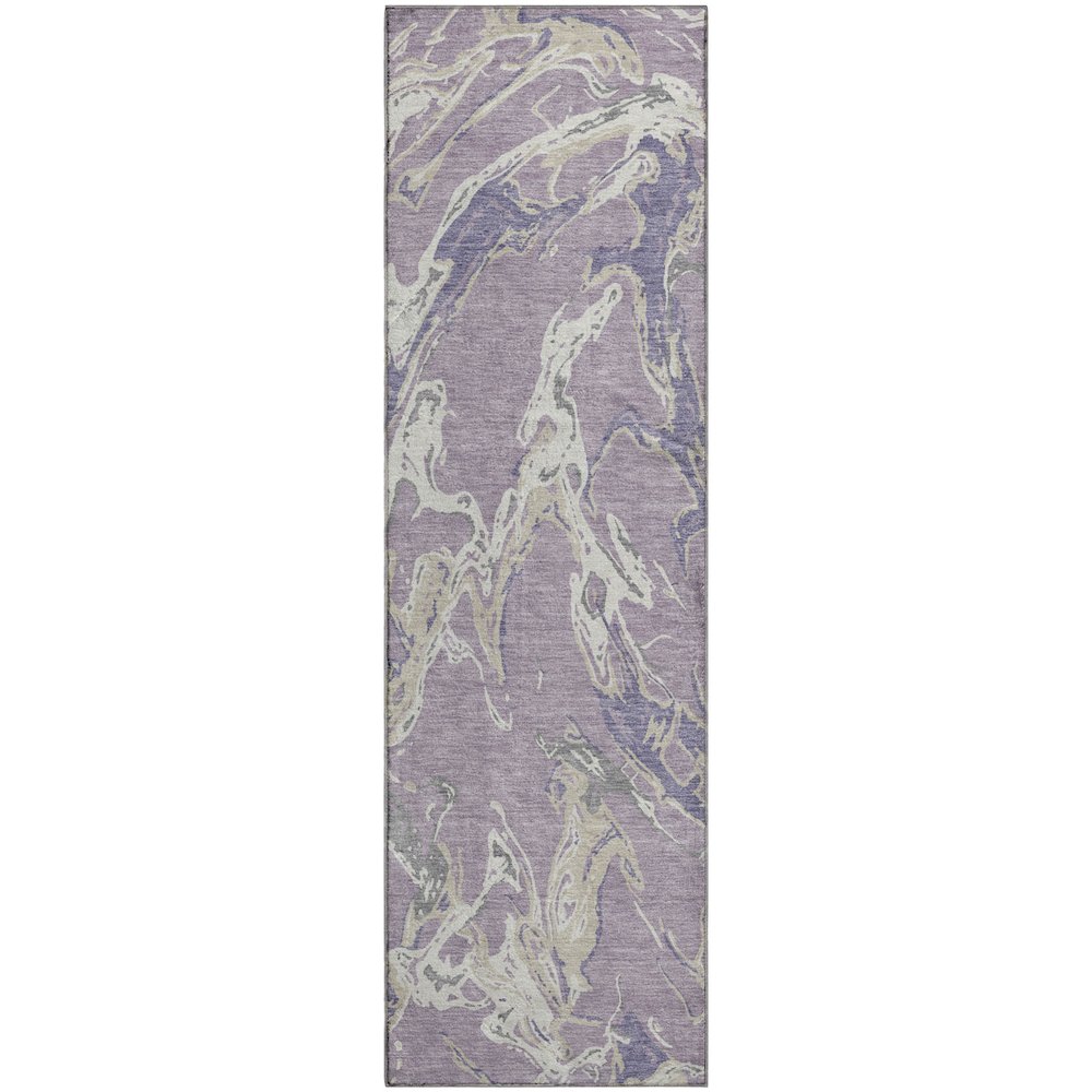 Premium Machine Washable Mayfield AMF1035 Lavender 2'3" x 7'6" Runner Rug. Picture 1