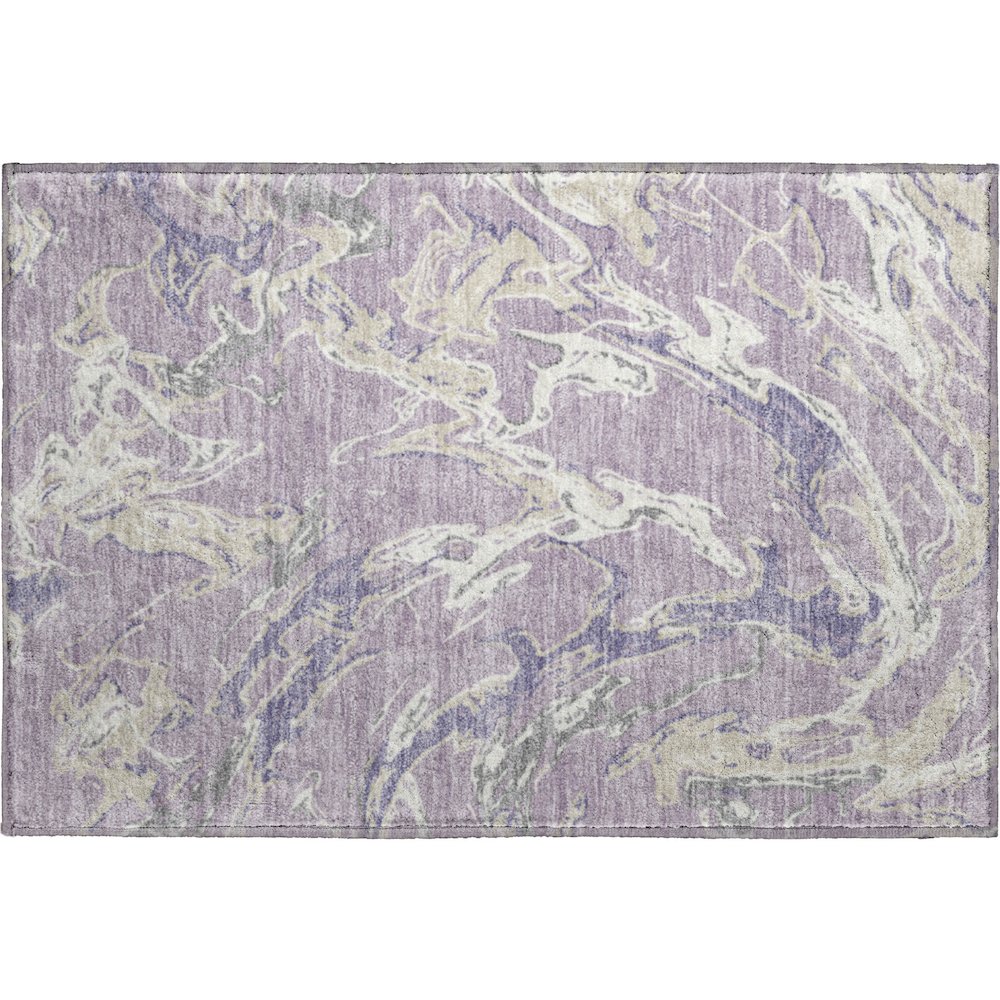 Premium Machine Washable Mayfield AMF1035 Lavender 1'8" x 2'6" Rug. Picture 1