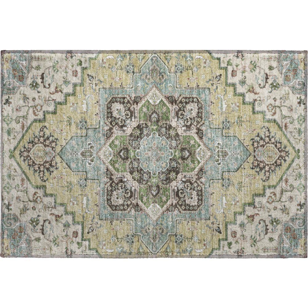 Premium Machine Washable Mayfield AMF1036 Beige 1'8" x 2'6" Rug. Picture 1