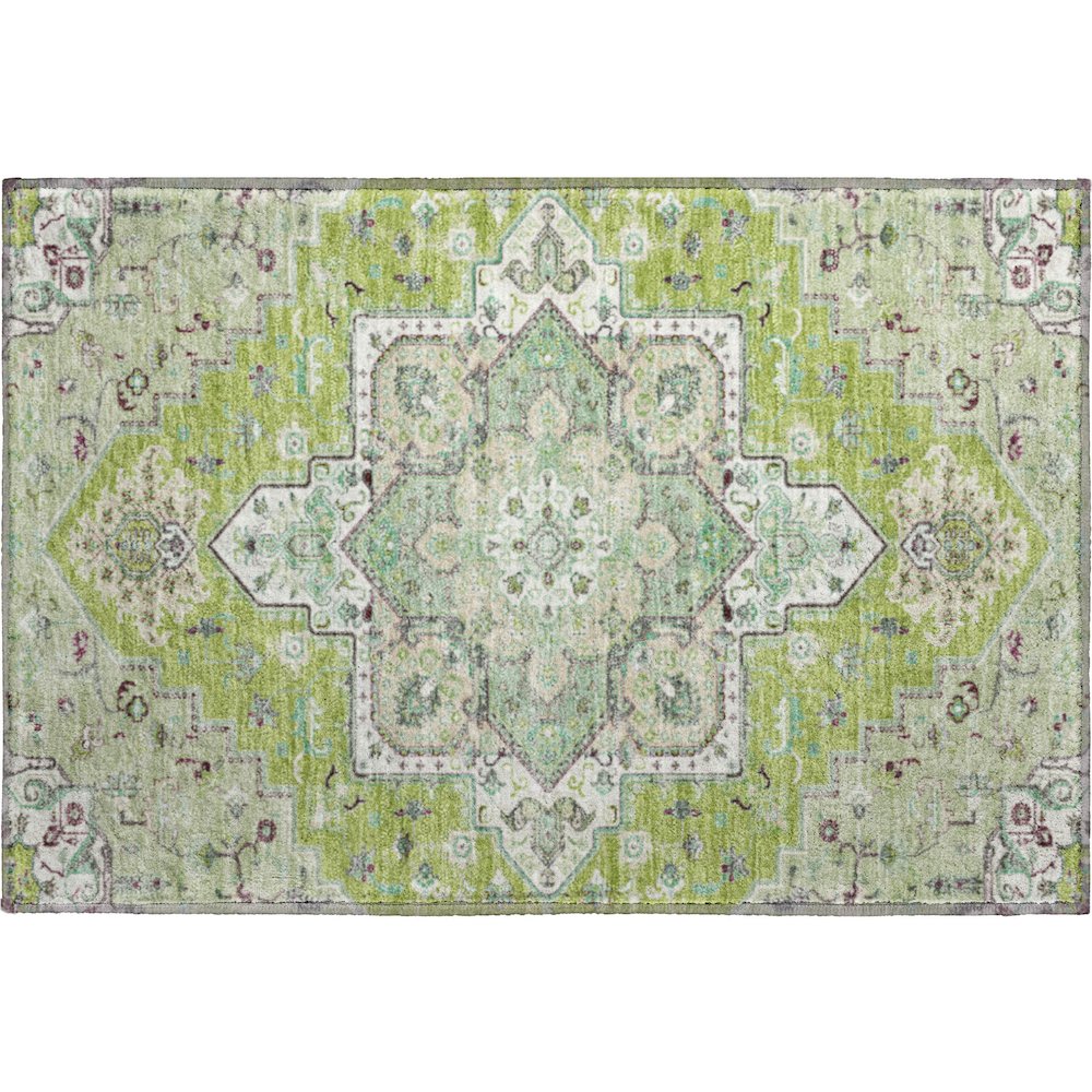 Premium Machine Washable Mayfield AMF1036 Green 1'8" x 2'6" Rug. Picture 1