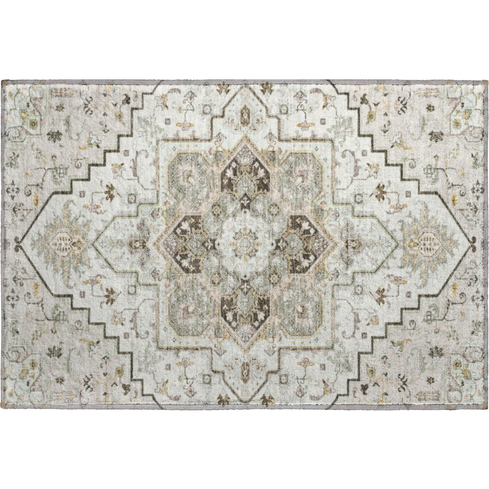 Premium Machine Washable Mayfield AMF1036 Ivory 1'8" x 2'6" Rug. Picture 1