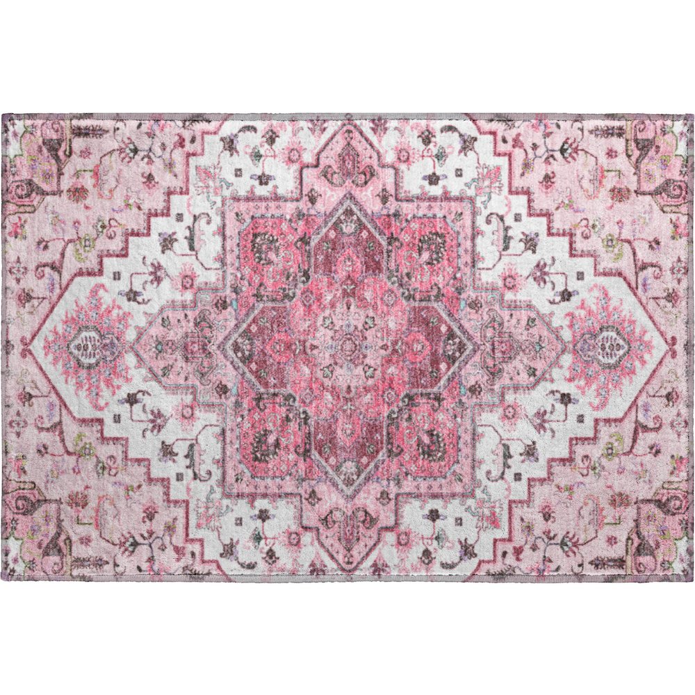 Premium Machine Washable Mayfield AMF1036 Pink 1'8" x 2'6" Rug. Picture 1
