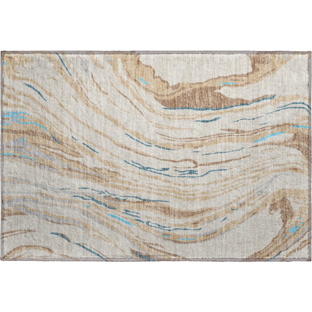 Premium Machine Washable Mayfield AMF1037 Beige 1'8" x 2'6" Rug. Picture 1