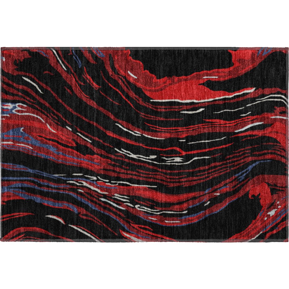 Premium Machine Washable Mayfield AMF1037 Black 1'8" x 2'6" Rug. Picture 1