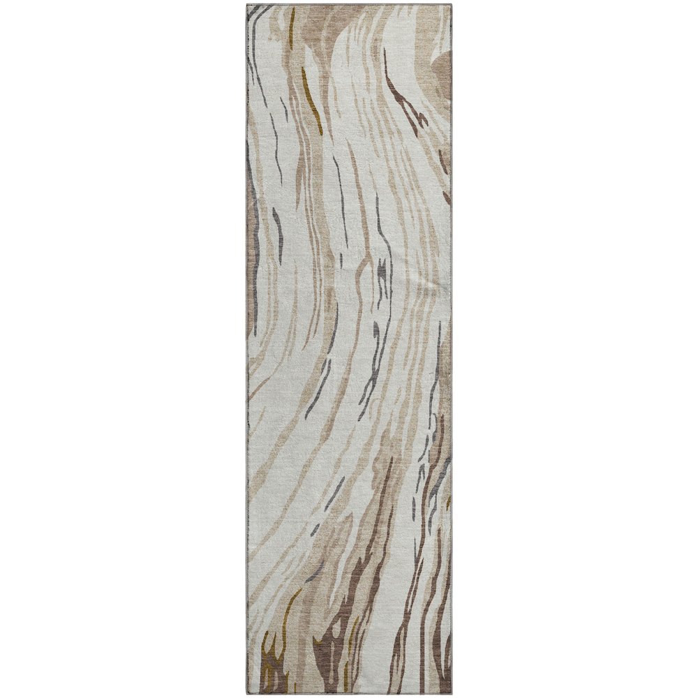 Premium Machine Washable Mayfield AMF1037 Ivory 2'3" x 7'6" Runner Rug. Picture 1