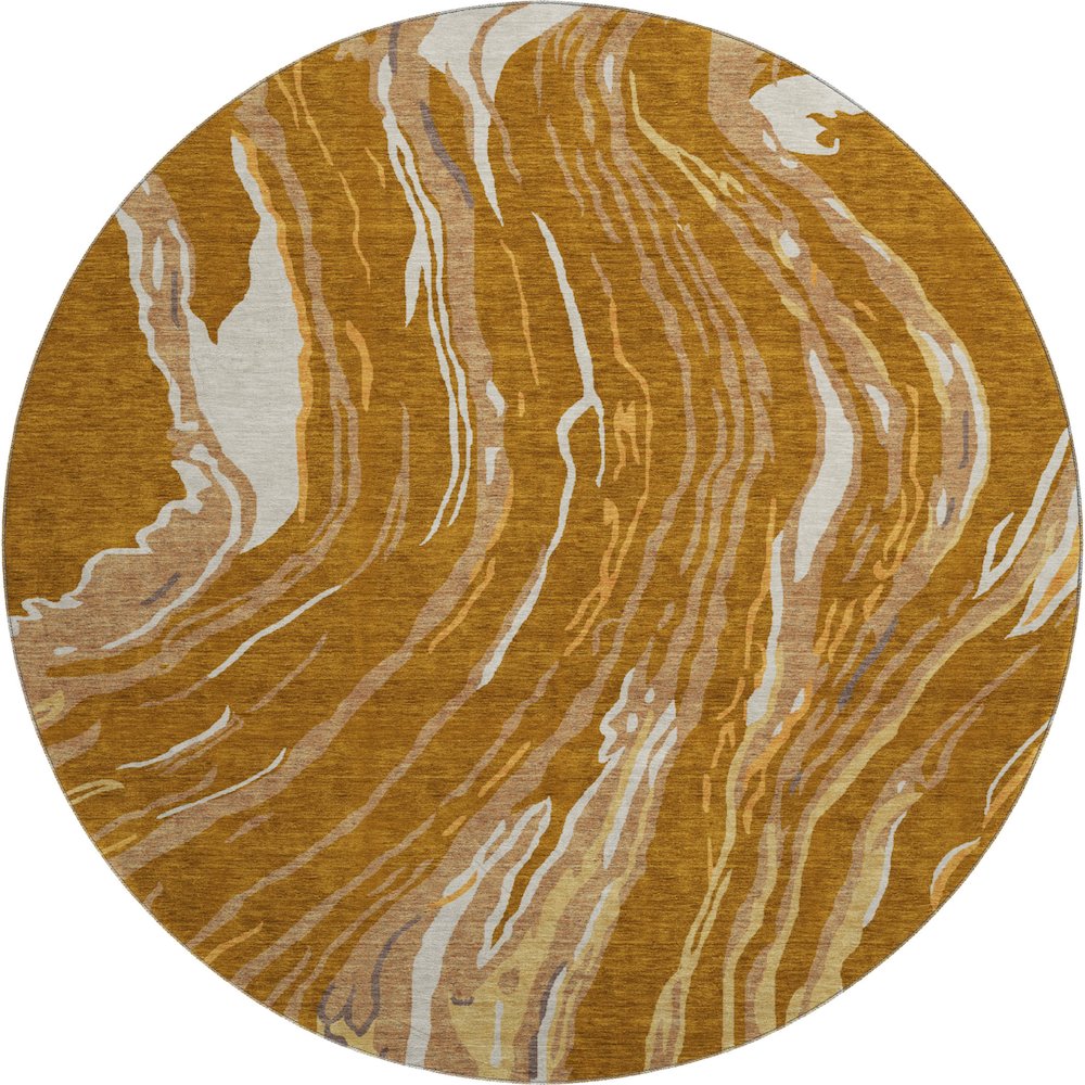 Premium Machine Washable Mayfield AMF1037 Paprika 8' x 8' Round Rug. Picture 1