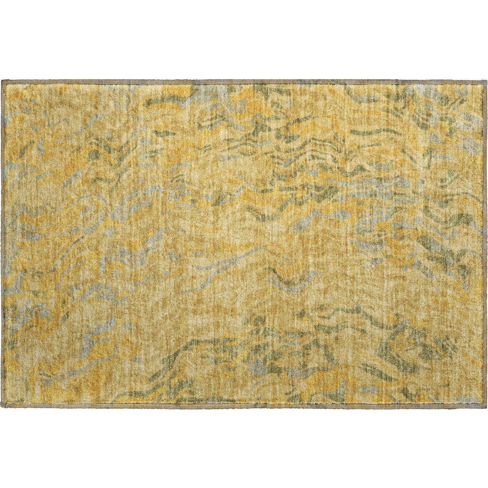 Premium Machine Washable Mayfield AMF1038 Gold 1'8" x 2'6" Rug. Picture 1