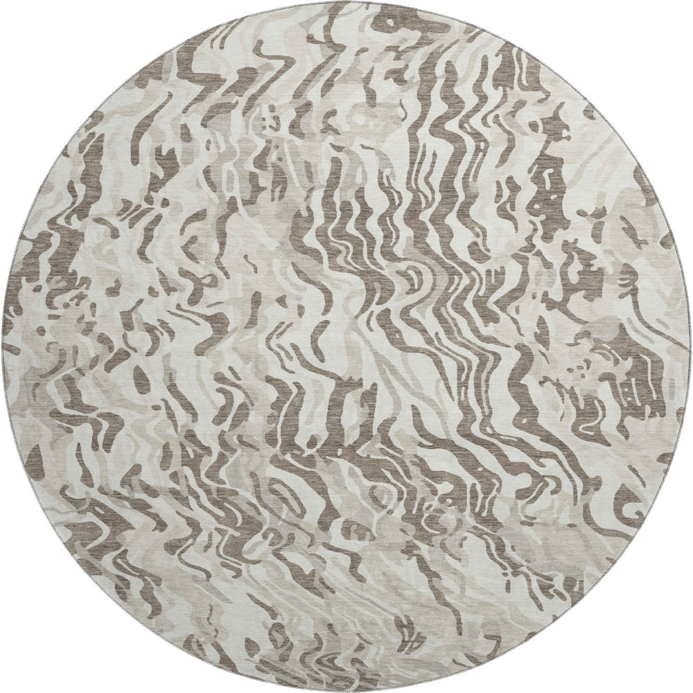Premium Machine Washable Mayfield AMF1038 Ivory 8' x 8' Round Rug. Picture 1