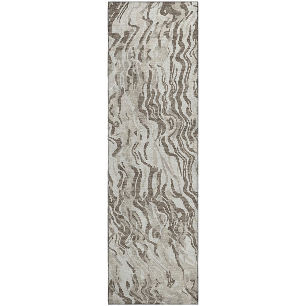 Premium Machine Washable Mayfield AMF1038 Ivory 2'3" x 7'6" Runner Rug. Picture 1