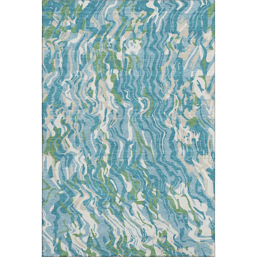 Premium Machine Washable Mayfield AMF1038 Teal 2'6" x 3'10" Rug. Picture 1
