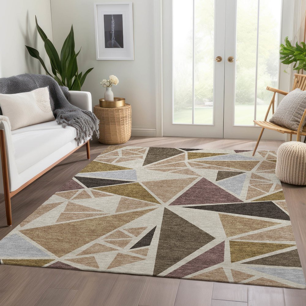 Premium Machine Washable Mayfield AMF1039 Beige 2'6" x 3'10" Rug. Picture 6