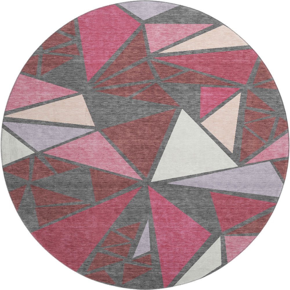 Premium Machine Washable Mayfield AMF1039 Burgundy 8' x 8' Round Rug. Picture 1