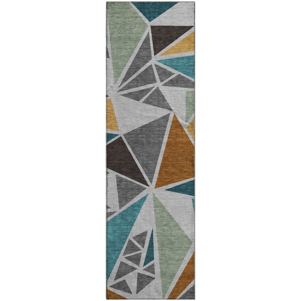 Premium Machine Washable Mayfield AMF1039 Gray 2'3" x 7'6" Runner Rug. Picture 1