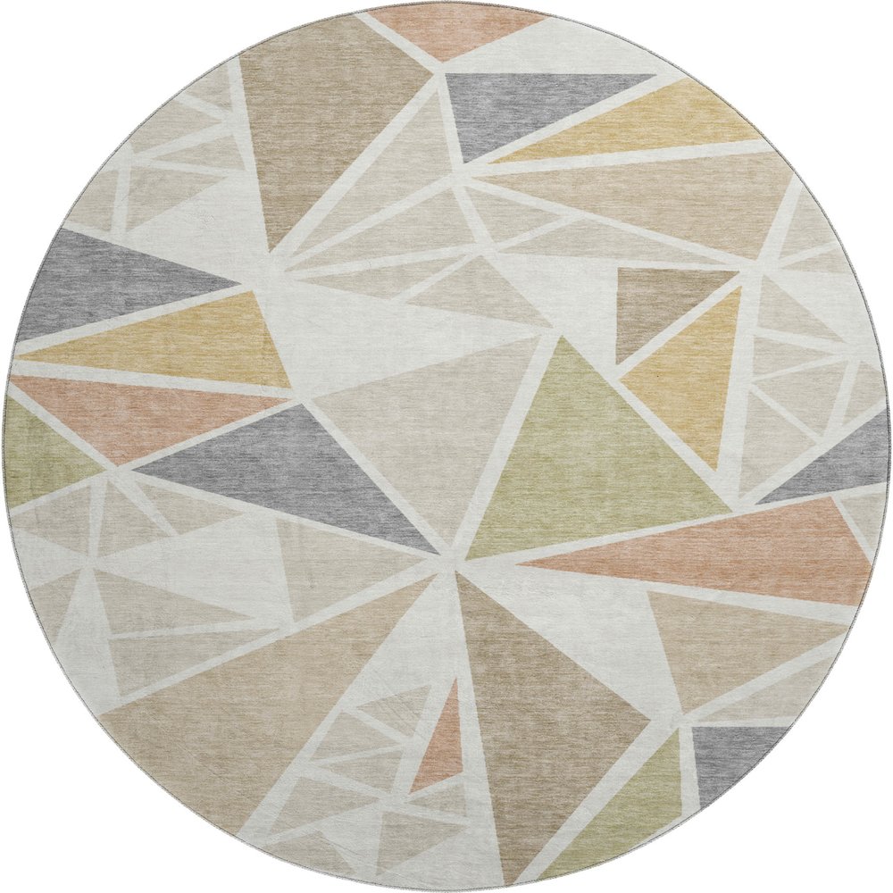 Premium Machine Washable Mayfield AMF1039 Ivory 8' x 8' Round Rug. Picture 1