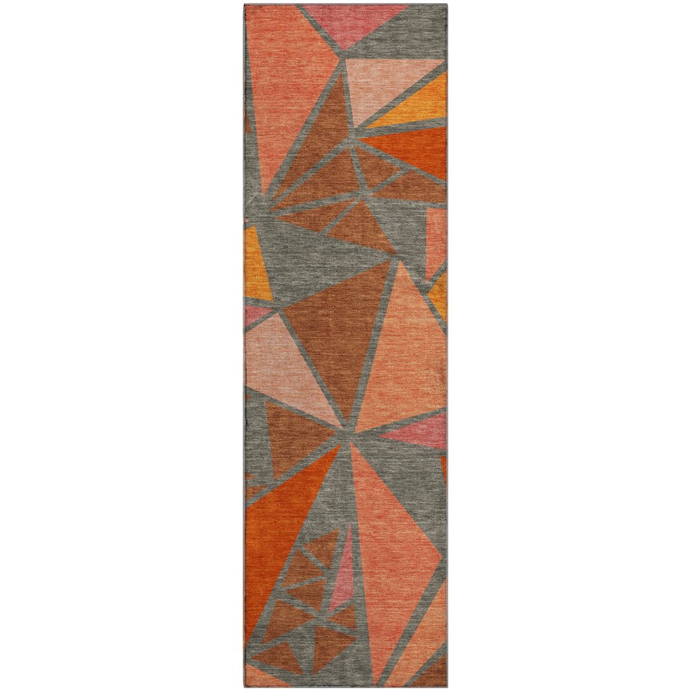 Premium Machine Washable Mayfield AMF1039 Rust 2'3" x 7'6" Runner Rug. Picture 1