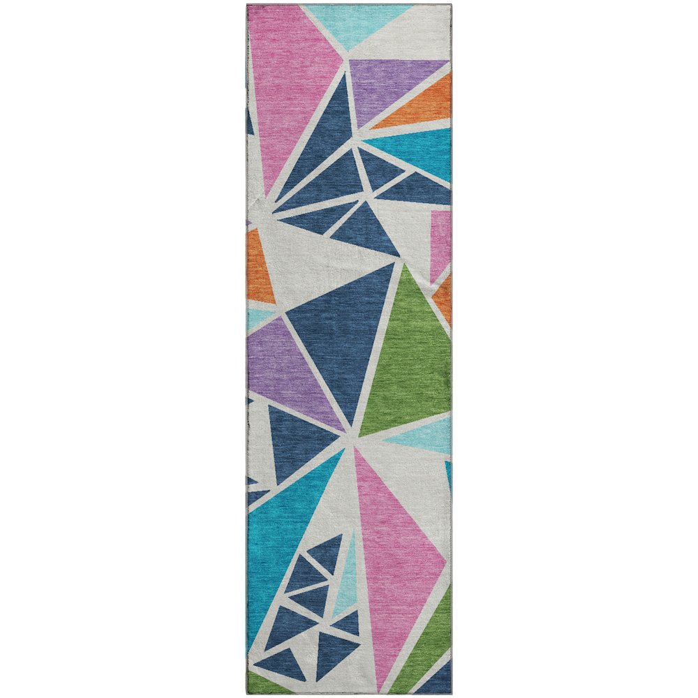 Premium Machine Washable Mayfield AMF1039 White 2'3" x 7'6" Runner Rug. Picture 1