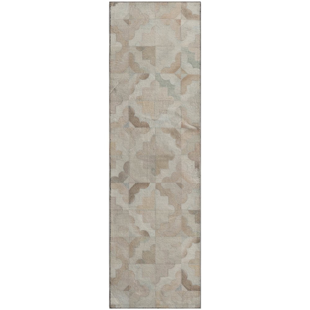 Premium Machine Washable Mayfield  Ivory 2'3" x 7'6" Runner Rug. Picture 1