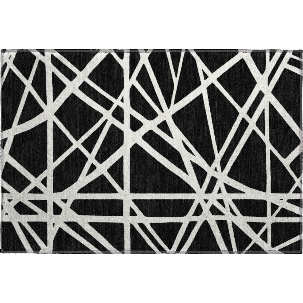 Premium Machine Washable Mayfield AMF1040 Black 1'8" x 2'6" Rug. Picture 1