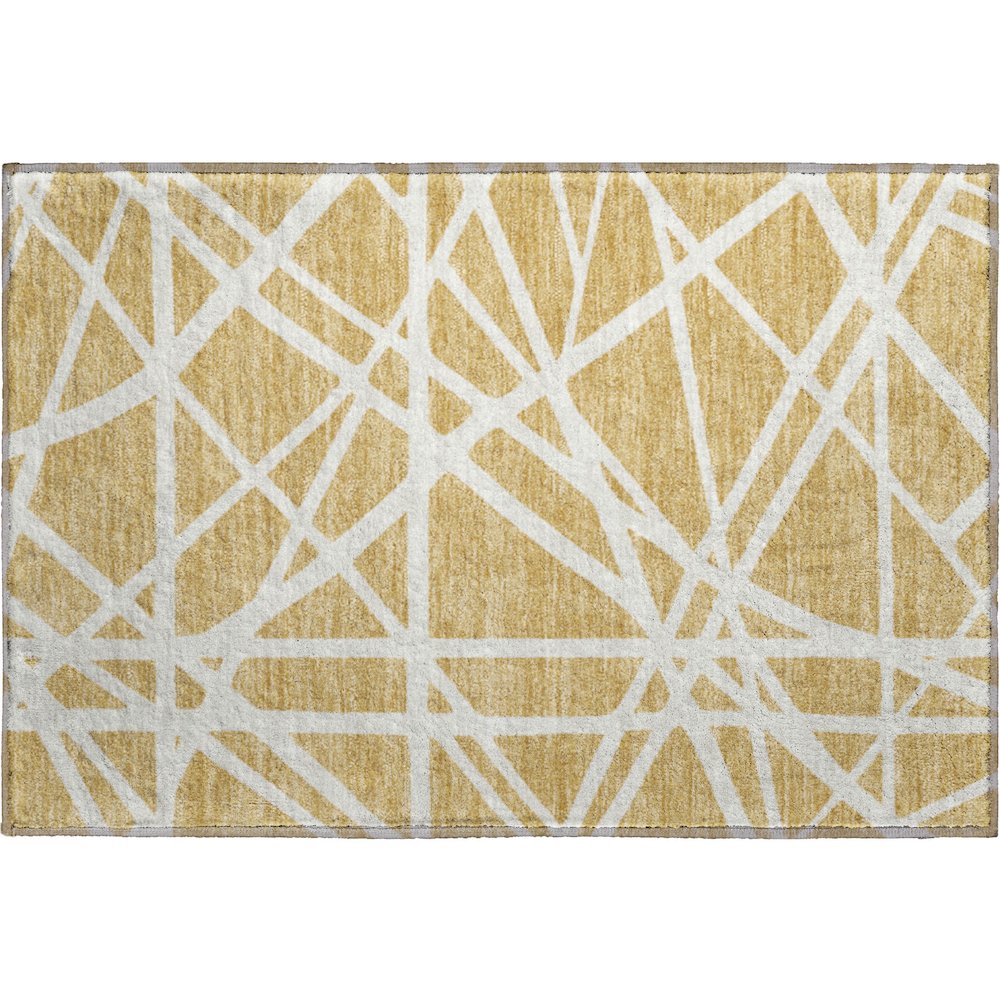 Premium Machine Washable Mayfield AMF1040 Gold 1'8" x 2'6" Rug. Picture 1