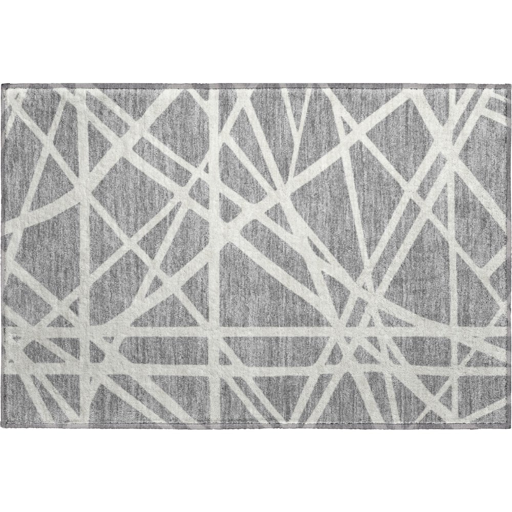 Premium Machine Washable Mayfield AMF1040 Gray 1'8" x 2'6" Rug. Picture 1