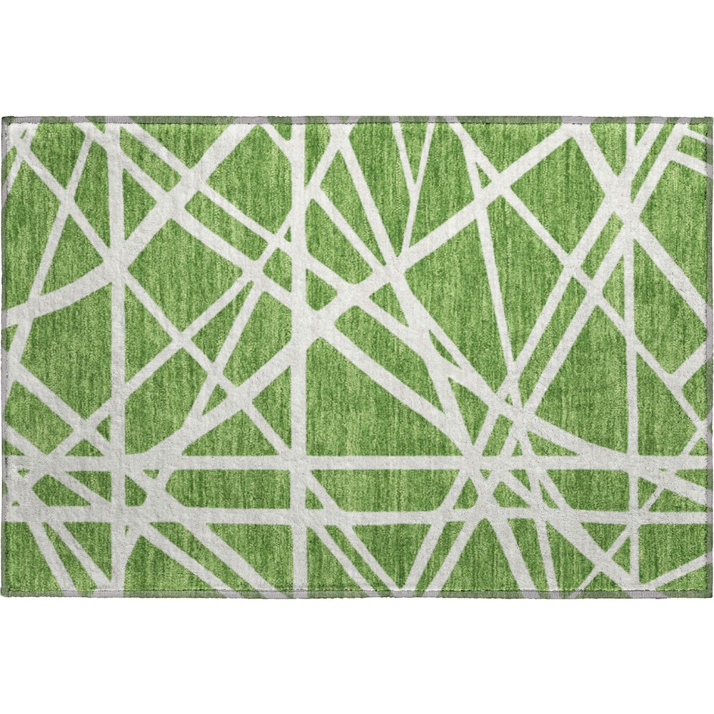 Premium Machine Washable Mayfield AMF1040 Green 1'8" x 2'6" Rug. Picture 1