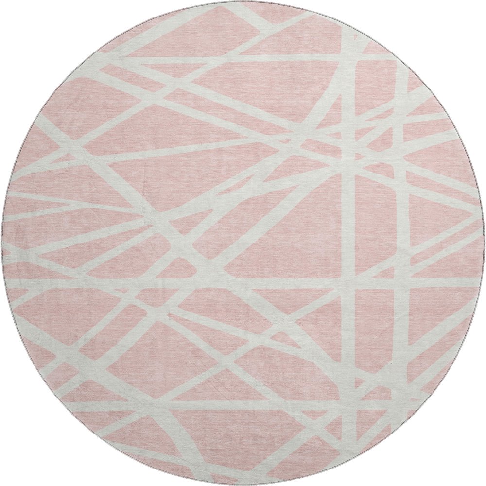Premium Machine Washable Mayfield AMF1040 Pink 8' x 8' Round Rug. Picture 1